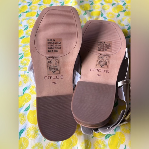 🍋 CHICO’S  ISLAND T-STRAP TROPICAL FRUIT LEMON DROP BEADED SANDALS 🍋 NWOT🍋 - Picture 15 of 16